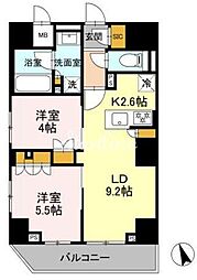 リーラ品川戸越 1LDKの間取図画像