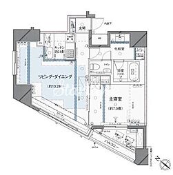 ピアース乃木坂 1LDKの間取図画像