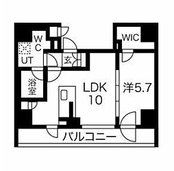 エルフォルテ五反田 1LDKの間取図画像