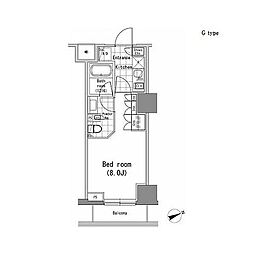 パークハビオ新橋 1Kの間取図画像