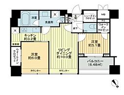 グランスイート麻布台ヒルトップタワー 2LDKの間取図画像
