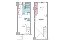 レジディア六本木檜町公園 1SLDKの間取図画像