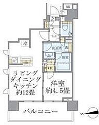 ウエリス六本木 1LDKの間取図画像