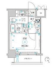 クレイシア品川戸越 1Kの間取図画像