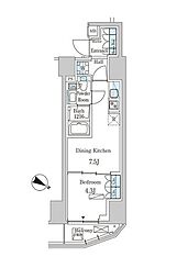 PARKAXIS赤坂山王 1DKの間取図画像