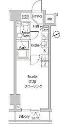 カーサスプレンディッド虎ノ門エスト 1Kの間取図画像