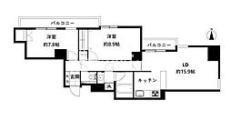 六本木ヒルズレジデンスD棟 2LDKの間取図画像
