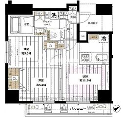 メインステージ新橋 2LDKの間取図画像