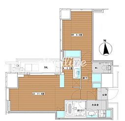ホワイトタワー浜松町 1LDKの間取図画像