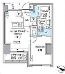 PARKAXIS赤坂山王 1LDKの間取図画像