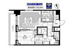グランドコンシェルジュ六本木 1LDKの間取図画像