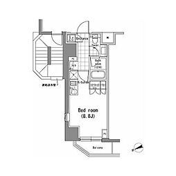 パークハビオ新橋 ワンルームの間取図画像