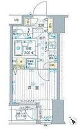 フォレシティ六本木 1Kの間取図画像