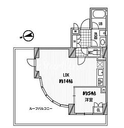 パシフィックコート中延 1LDKの間取図画像
