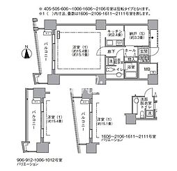 アクティ汐留 1SKの間取図画像