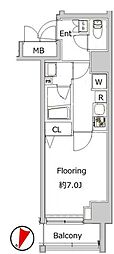 グランヴァン赤坂 1Kの間取図画像
