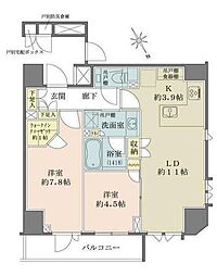 ザ・パークハウス北青山 2LDKの間取図画像
