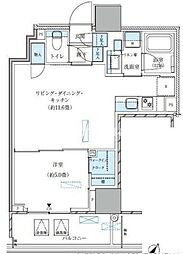 パークアクシス五反田スカイタワー 1LDKの間取図画像