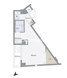 ULTIMAジェイパーク恵比寿 ワンルームの間取図画像