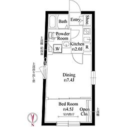 品川区荏原6丁目マンション 2Kの間取図画像