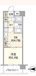 シティスクエア恵比寿 1DKの間取図画像
