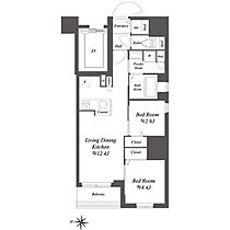 ドゥーエ亀戸II 0601 ｜ 東京都江東区亀戸（賃貸マンション2LDK・6階・49.31㎡） その2