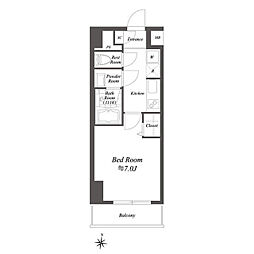 ラヴァンド大島 9階1Kの間取り