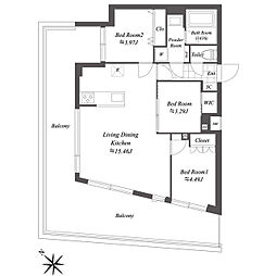 オープンブルーム渋谷本町 5階3LDKの間取り