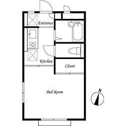 フジハイツ7号館 1Kの間取図画像