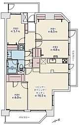 春日部ファミールハイツ 4LDKの間取図画像