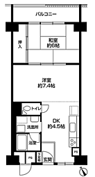 シャルマンコーポ博多 2DKの間取図画像