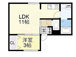LaLa くずは 1LDKの間取図画像