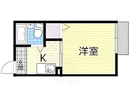 シティハイムプリムヴェール 1Kの間取図画像