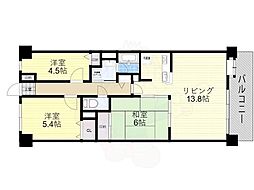ライオンズマンション楠葉並木通 3LDKの間取図画像
