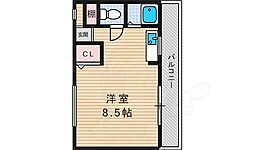 三熊ハイツ駅前 ワンルームの間取図画像