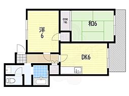寿マンション 2DKの間取図画像