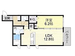 チュ・ラムール・サノ 1LDKの間取図画像