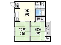 メゾンハシモト 2DKの間取図画像