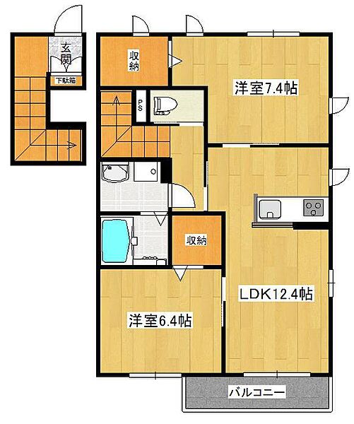 シャーメゾン鹿島 201｜兵庫県高砂市阿弥陀町阿弥陀(賃貸アパート2LDK・2階・65.48㎡)の写真 その2