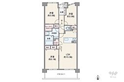 パーク・クレスト川西多田 3LDKの間取図画像