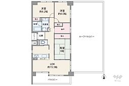 サニーフラット川西緑台 3LDKの間取図画像