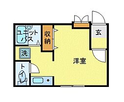 MODULOR武蔵野中町 2階ワンルームの間取り