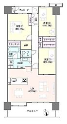 プリズム 3LDKの間取図画像