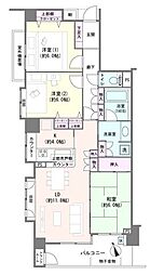 コスモ船橋エクセルコート 3LDKの間取図画像