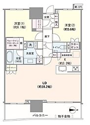 幕張ベイパークスカイグランドタワー 2LDKの間取図画像