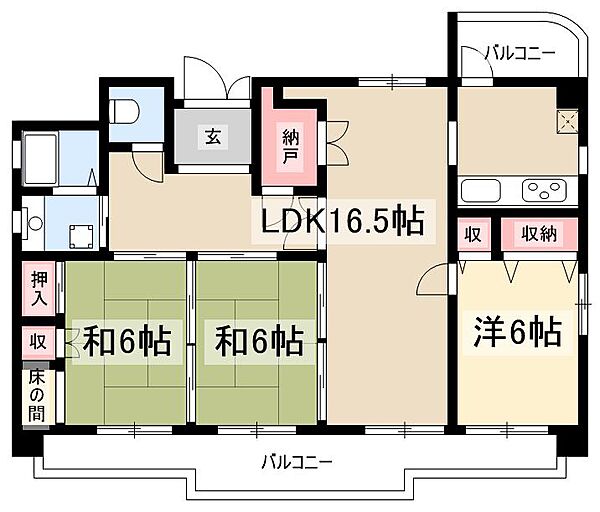 グリンハイツ ｜愛知県名古屋市中区大須2丁目(賃貸マンション3LDK・9階・93.75㎡)の写真 その2