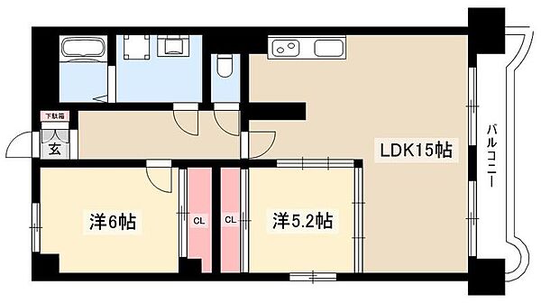 M’s Global Port II ｜愛知県名古屋市東区泉2丁目(賃貸マンション2LDK・5階・72.59㎡)の写真 その2