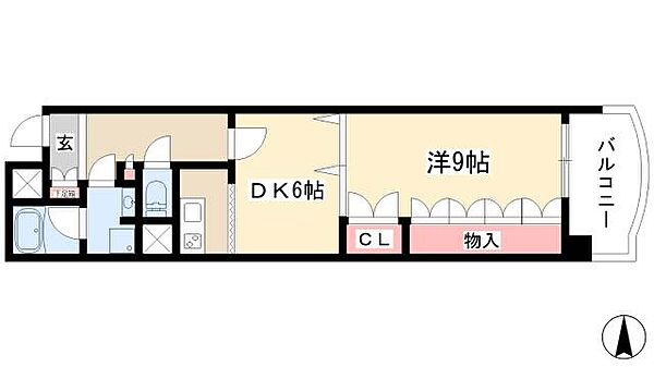 THE RESIDENCE KANAYAMA SOUTH ｜愛知県名古屋市熱田区横田2丁目(賃貸マンション1DK・3階・41.71㎡)の写真 その2