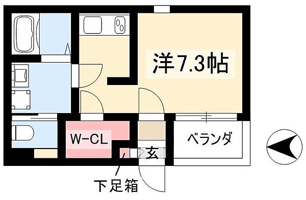 ハーモニーテラス波寄町II ｜愛知県名古屋市熱田区波寄町(賃貸アパート1R・2階・21.19㎡)の写真 その2