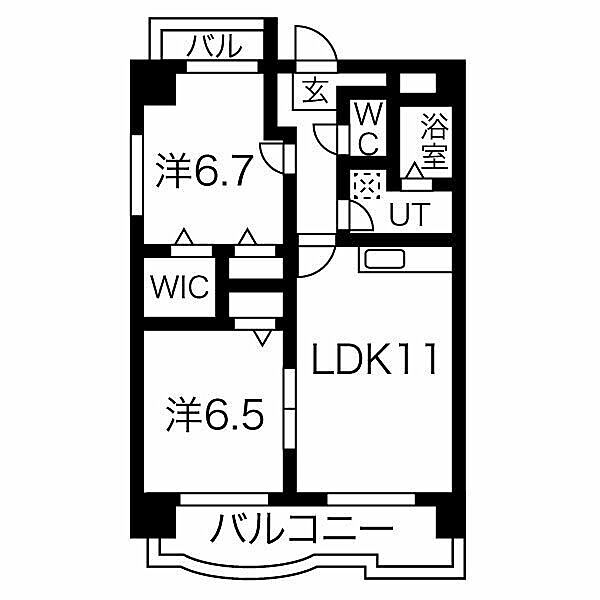 サンライズ八熊 ｜愛知県名古屋市中川区八熊1丁目(賃貸マンション2LDK・6階・55.30㎡)の写真 その2